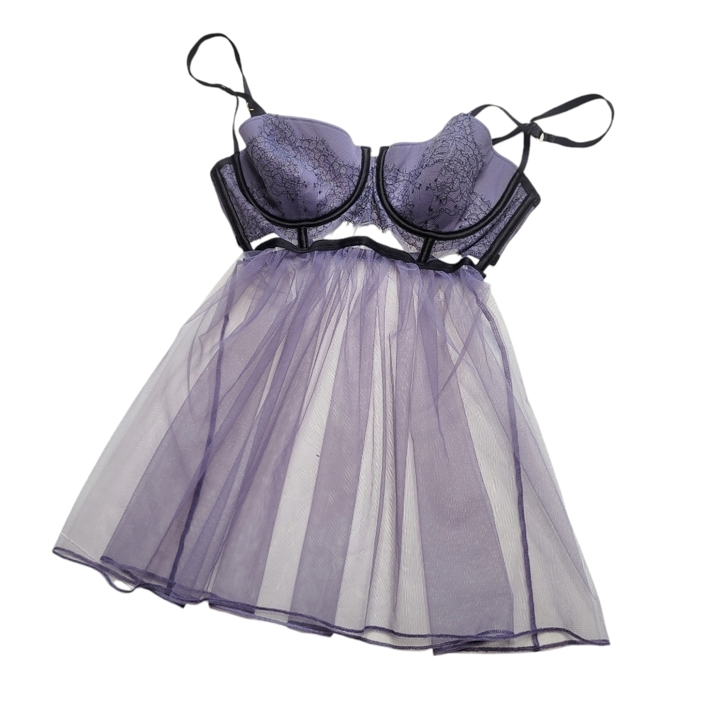 Victoria's Secret Lavender Lace & Tulle Chemise
